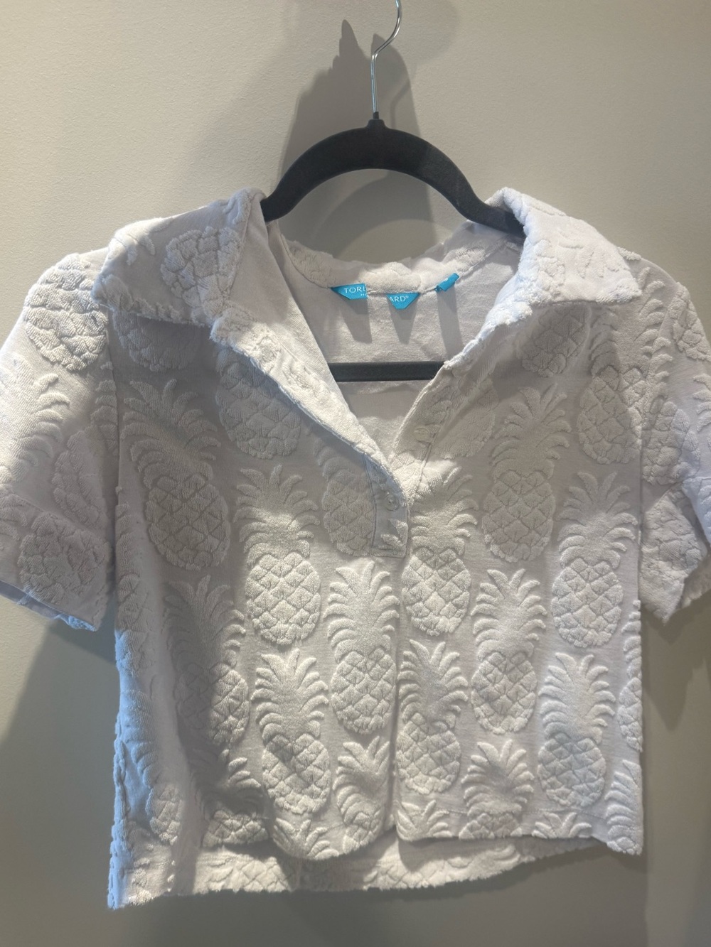 Tori Richard Terrycloth cropped collared shirt